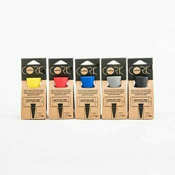 Selfie Cork Universal Bottle Stopper Monopod, Red - Picture 8 of 8